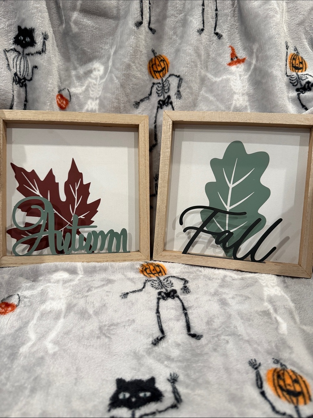 Autumn & Fall Layered Wood Wall Art Signs - Green and Brown